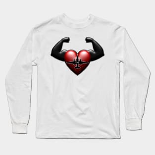 U2 spy plane flexing heart Long Sleeve T-Shirt